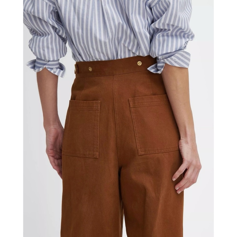Barbour Allerston Trouser Wide Leg Pants in Gold Brown Sz 8 - Picture 5 of 13
